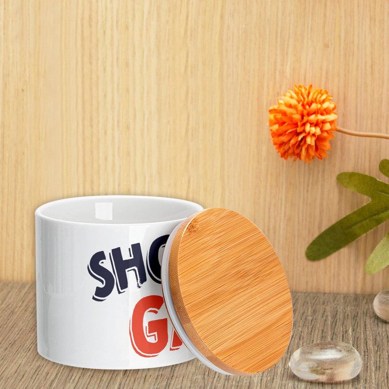 Fabulous Ceramic Pot with Bamboo Lid - Shopper Hallway Fashion