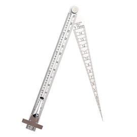 Taper Gap Gauge, Depth Gauge, mm/inch Stainless Steel Welding Depth Ruler Hole Inspection Tool, Gap Depth Hole Measuring