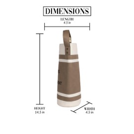 Pavilion Gift Unisex's Modern Canvas Bottle Gift Bag, White, Brown, Small