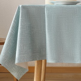 Kioscr Waterproof Rectangle PVC Tablecloth ，Oil Proof Spill Proof Vinyl Table Cloth, Wipe Clean Table Cover for Dining Table, Table Decorations for Party (Lake Blue, 54 * 54inch)