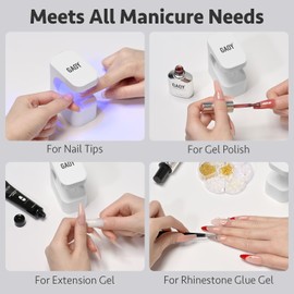 GAOY Mini UV Light for Gel Nails, Rechargeable LED Nail Lamp with 2 Timers, Cordless Portable UV Light for Fast Curing, White