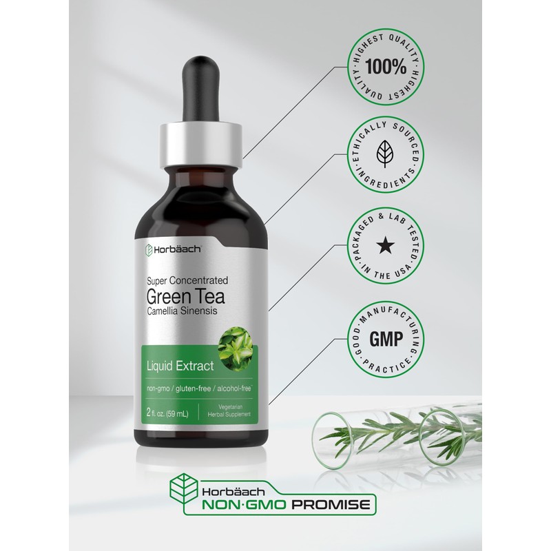 Horbäach Green Tea Extract Liquid Drops | 2 Fl Oz