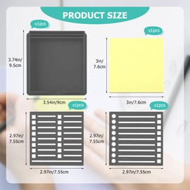 Sticky Note Stencil Dispenser with Holder, Reusable 3x3 Template Clip for Writing, to-Do Lists, Organizing, Compact ABS Desktop Note Organizer for Office, School & Home(Gray)