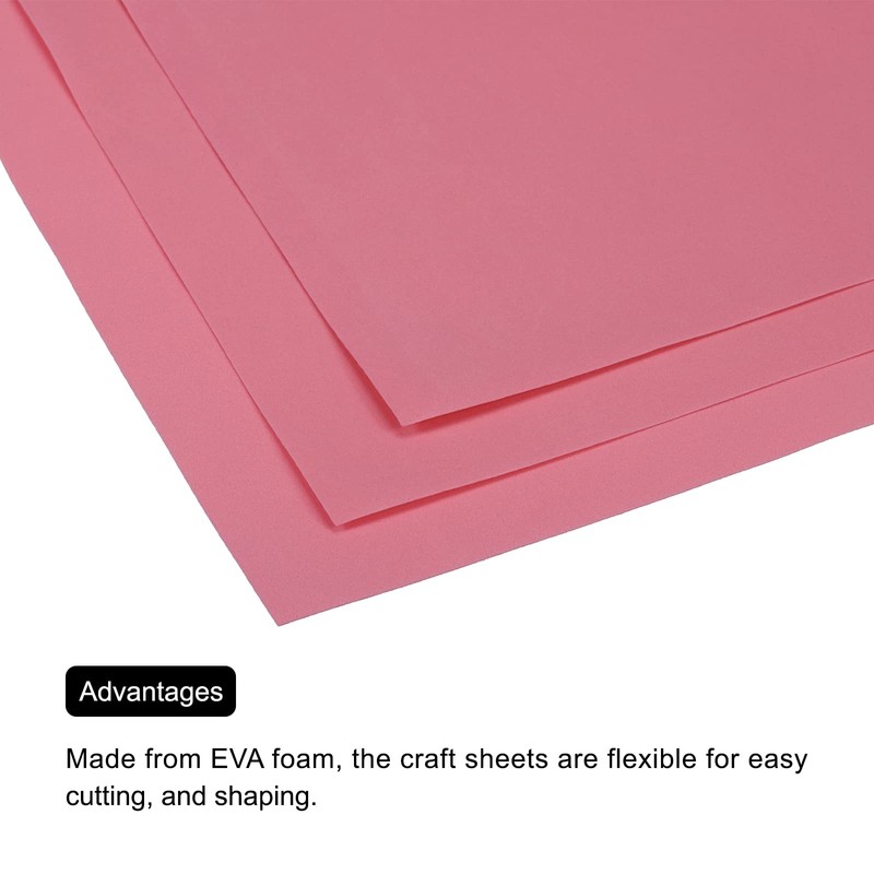 sourcing map EVA Foam Panels Pink 19.7 x 17.7 Inches