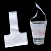 FERENLI 12.5x23cm 100 Pcs Clear Plastic Handle Drink Containers Bags