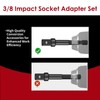 YAFIYGI 2 Pack 3/8 Impact Adapter Set 1/4 Inch to