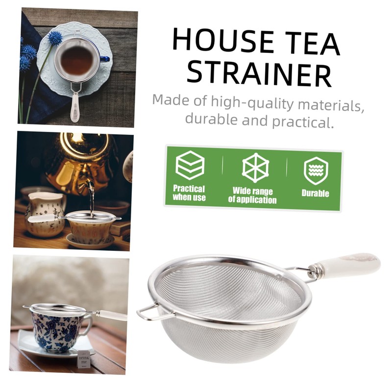 Ciieeo 1Pc Stainless Steel Tea Infuser with Ceramic Handle Fine