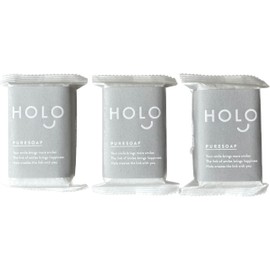 HOLO Pure Soap, Additive-Free, Solid Soap, 3.5 oz (100 g), Set of 3, Face, Body, Skin Care, Dry Skin, Barrier Function, Hypoallergenic, Sensitive Skin, Delicate Skin, Moisturizing, Lactic Acid