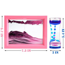Oneshow Liquid Motion Bubbler and Moving Sand Art Picture 2 in 1 - Pink