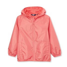 Lands' End Kids Waterproof Hooded Packable Rain Jacket Coral Peach Kids Medium