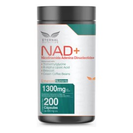 NAD+ 200 capsulas (1300mg por porcion) con Trimethylglycine y Acido Alpha Lipoico, precursor de NMN