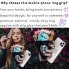 TACOMEGE Bling Glitter Phone Grip, Round Cell Phone Ring Holder
