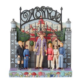 Enesco Willy Wonka and The Chocolate Factory by Jim Shore Children Standing by Gate Figurine, 8.25 Inch, Multicolor