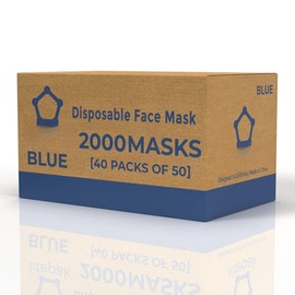 2000pcs Disposable Face Black 3-Ply Adult Mask Nose Wire Protection - Breathable Protective Covering - Color: Black