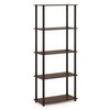 Furinno Turn-N-Tube 5-Tier Multipurpose Shelf Display Rack, Classic, Walnut/Brown