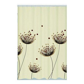 GMMH Shower Curtain Anti-Mould Effect Waterproof Bath Curtain with 12 Rings (Dandelion)