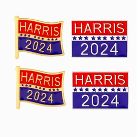 Kamala Harris 2024 Flag Enamel Lapel Pins Support Kamala Harris for President Vote Brooch Badge Button Souvenir, Zinc, no gemstone