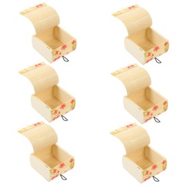 Levemolo 6pcs Miniature Bamboo Treasure Boxes Rustic Jewelry Storage Chest for Earrings and Brooches Space-saving Sundries Organizer for Bedroom and Room Decor