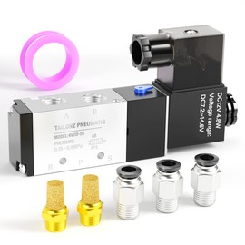 TAILONZ PNEUMATIC 1/8 Inch BSP Solenoid Valve 12V Single Coil Pilot-Controlled Electric 2 Position 5 Way Connection Type 4V110-06