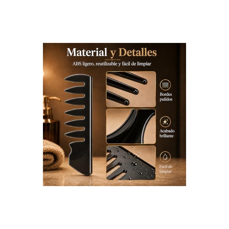 Set de 14 Peines para Hombre de ABS, Kit de
