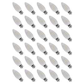 Adirxon 30-Pack Faceted C9 LED Replacement Bulbs, Warm White, Shatterproof Christmas Lights for Outdoor Decor, Energy Saving, Diamond Cut Lens, E17 Base