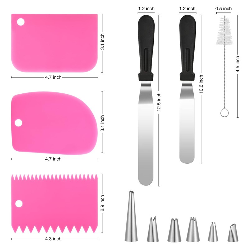 Icing Decoration Gun Set, Stainless Steel Dessert Decorating Syringe Set,