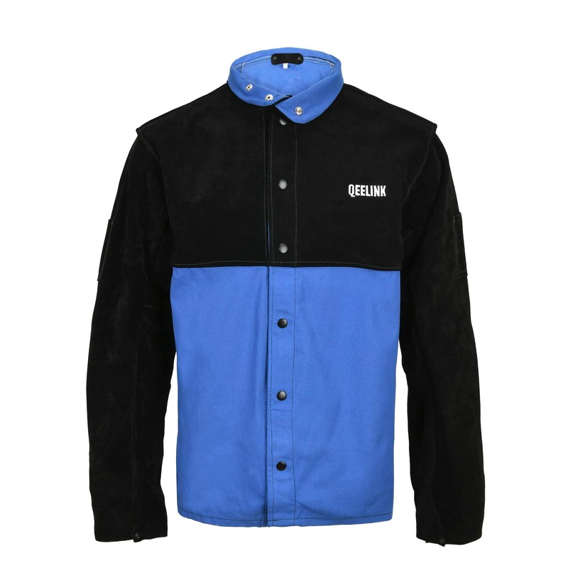 QeeLink Welding Jacket Split Leather Sleeves | Premium Flame Resistant