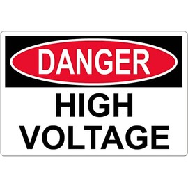 Danger High Voltage - I Make Decals®, Safety Decal Sticker Placard 7.5" W X 5" H
