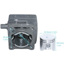 Atunee 34mm Cylinder Piston Exhaust Muffler Kit for Stihl FS75 FS80 FS85 FC75 FC85 Trimmer Replace 4137-140-0603, 4137 020 1202, 4137 020 1201