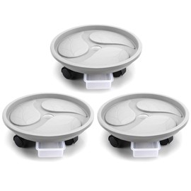 Looca Plant Caddy with wheels and Drainage Tray, 13”Rolling Plant Stand Flower Pot Mover, Planter Caddies Round Plant Dolly for Heavy Duty Planter, 3 Pack, Bearing 120 lbs (Grey)