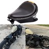 Black Motorcycle Rivet Solo Seat Spring Bobber With Base Plate