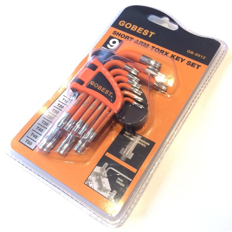 GOBEST GB-0012 Short Torx Security Tamper Proof Key Set 9