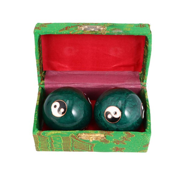 SUPVOX Bolas de Salud Chinas Bola de Baoding Campanas de Tai Chi Ying Yang Bolas de Masaje Articulaciones de La Mano Bolas de Ejercicio con Los Dedos Colección Artesanal 47Mm