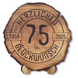 DARO Design Engraved Round Wooden Plaque, Gift for Anniversaries, Birthdays, Congratulations