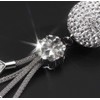 Car Interior Sparkling Rhinestones Crystals Ball Crystal Mirror Accessory (Silver)
