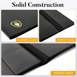 Heavy Duty Card Binder, Fabmaker 9 Pocket Trading Card Binder Holds 360 Cards, Sleek Side-Loading Card Album, Sturdy Card Collection Folder for TCG, MTG, Yugioh, Other Game Cards, Sport Cards, Black