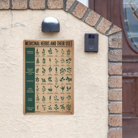 Herbalism Tin Sign 8X12IN Vintage Botanical Metal Plaque for Apothecary & Holistic Studio Decor