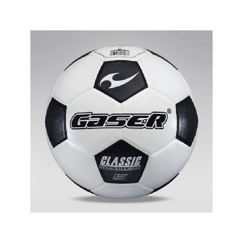 Gaser Balón Futbol Classic Laminado Mate (No. 5, Blanco con