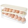 HOTUT Egg Container for Refrigerator, 2-Tier Automatic Egg Holder for
