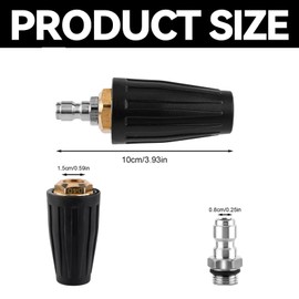NIYATA Turbo Nozzle for Pressure Washer, 4000PSI 4.0GPM Quick Release Power Washer Stainless Steel,Rotating Turbo Nozzle with /4'' 3/8'' Quick Connectors for Car & Outdoor