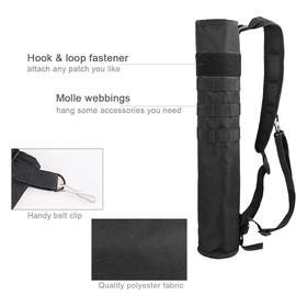 KRATARC Archery Lightweight Back Arrow Quiver Foldable Compact Hip Arrows Bag with Molle System Hanged for Target Shooting (Black- Diameter 4'')