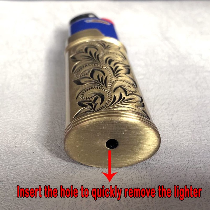 HUMWE 2 Pack Vintage Metal Lighter Case Cover Front Floral