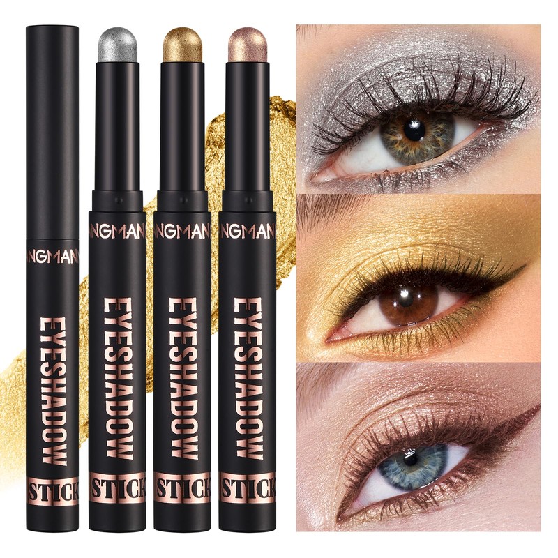 8 Pieces Eyeshadow Pen Set, Shimmer and Neutral Brown Metallic