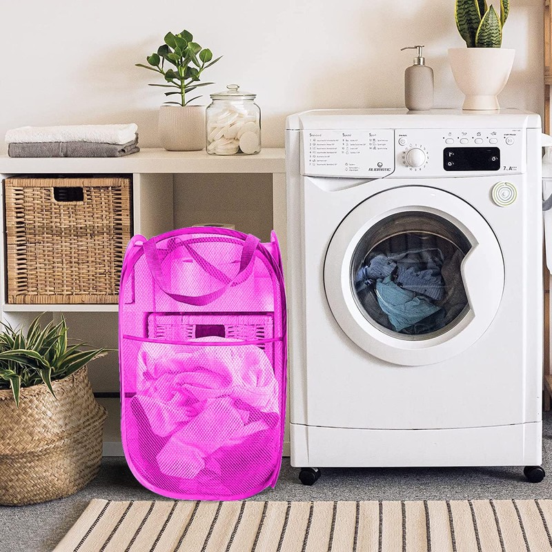 Larpur Popup Laundry Basket, Collapsible Portable Mesh Clothes Washing Laundry