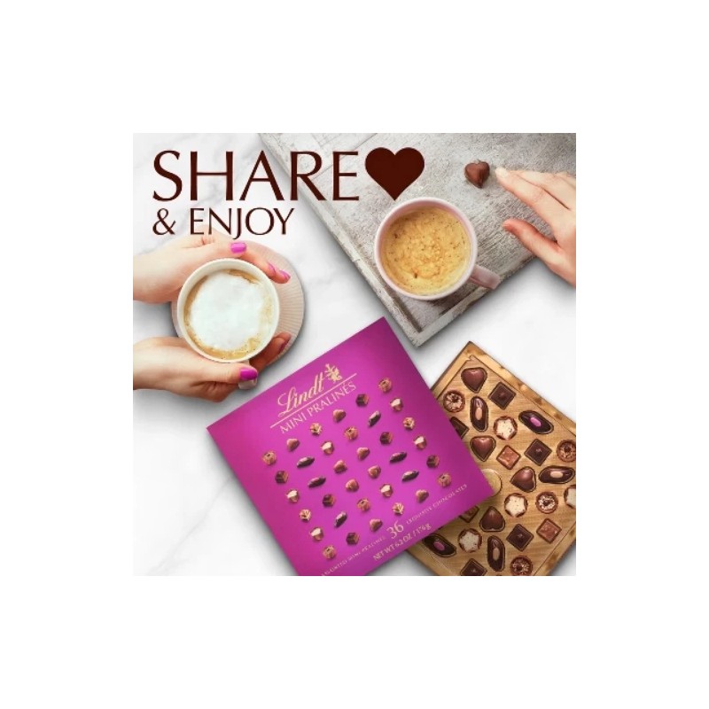 Lindt Mini Pralines Assorted Chocolate Candy Gift Box - 36ct/6.2oz