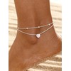Silvora October Opal & Tourmaline Anklet - S925 Silver Chain