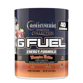 G Fuel Castlevania Vampire Killer Energy Drink Powder, Pre Workout Caffeine Mix for Gaming, Sugar Free Focus Amino + Antioxidants, 9.9oz (Pineapple Guava Citrus, 40 Servings)