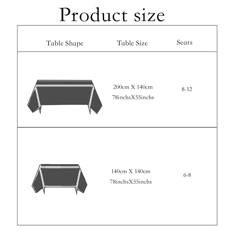 140*140cm Light Blue Vinyl Tablecloths Square PVC Table Cloth Wipe