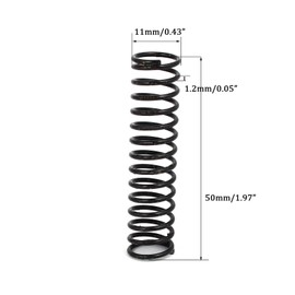 TOP-VIGOR 10Pcs Compression Spring, 1.2mm Wire Dia, 11mm OD, 50mm Free Length Dual Extended Durable Dual Hook Tension Spring for Furniture Screen Doors Repair Projects