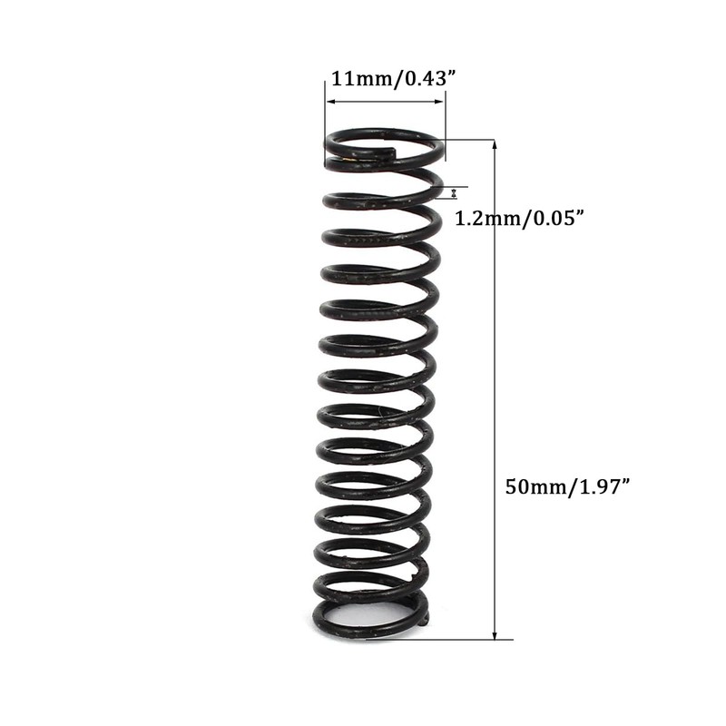 TOP-VIGOR 10Pcs Compression Spring, 1.2mm Wire Dia, 11mm OD, 50mm